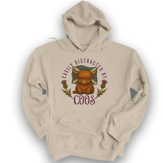 Easily Distracted By Coos Hoodie - Sand