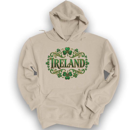 Ireland Shamrock Emblem Hoodie - Sand