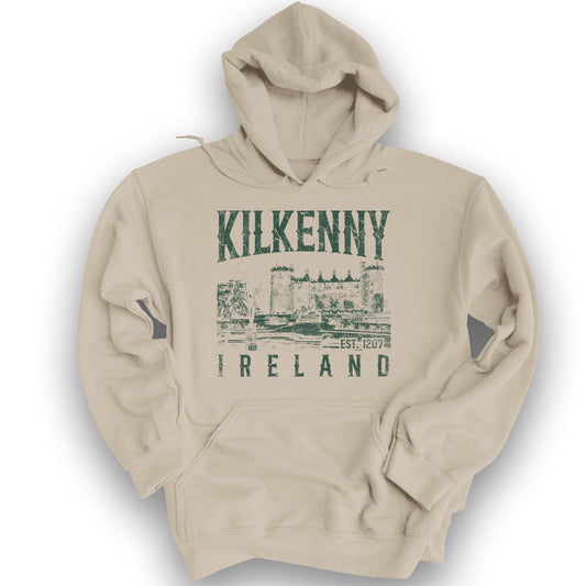 Kilkenny Ireland Vintage Print Hoodie - Sand