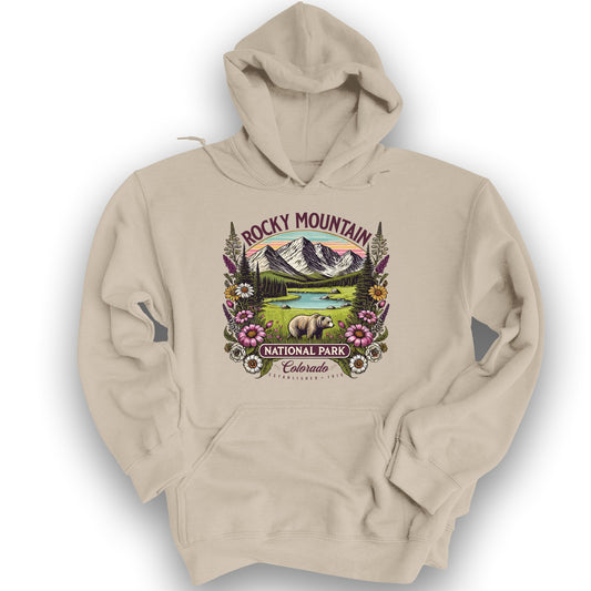 Rocky Mountain National Park "Wildflower" Hoodie - Sand