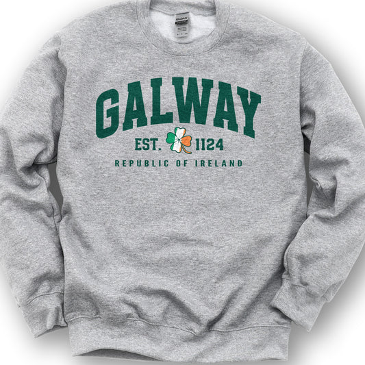 Galway Varsity Flag Sweatshirt - Sport Grey