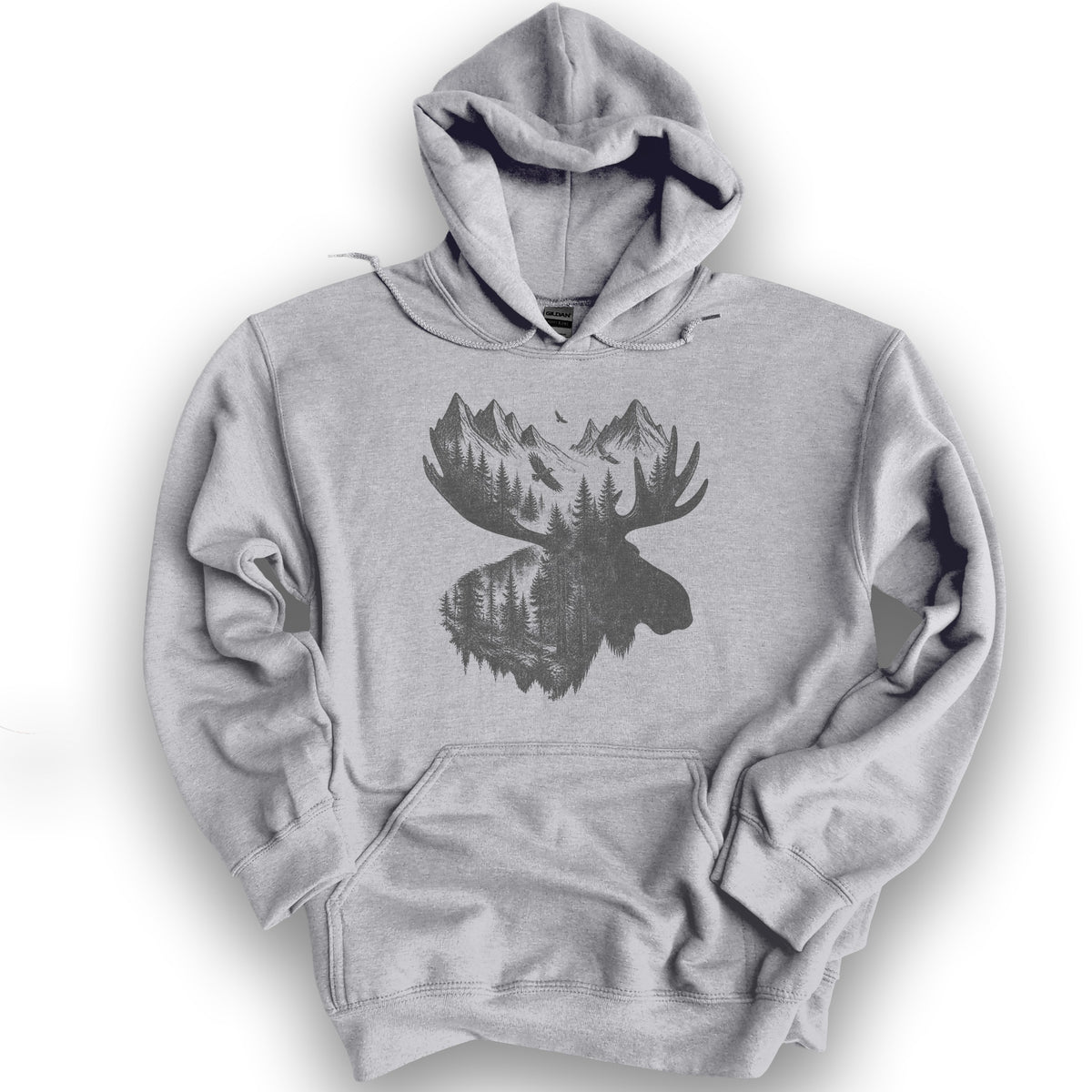 Moose Double Exposure Hoodie - Sport Grey