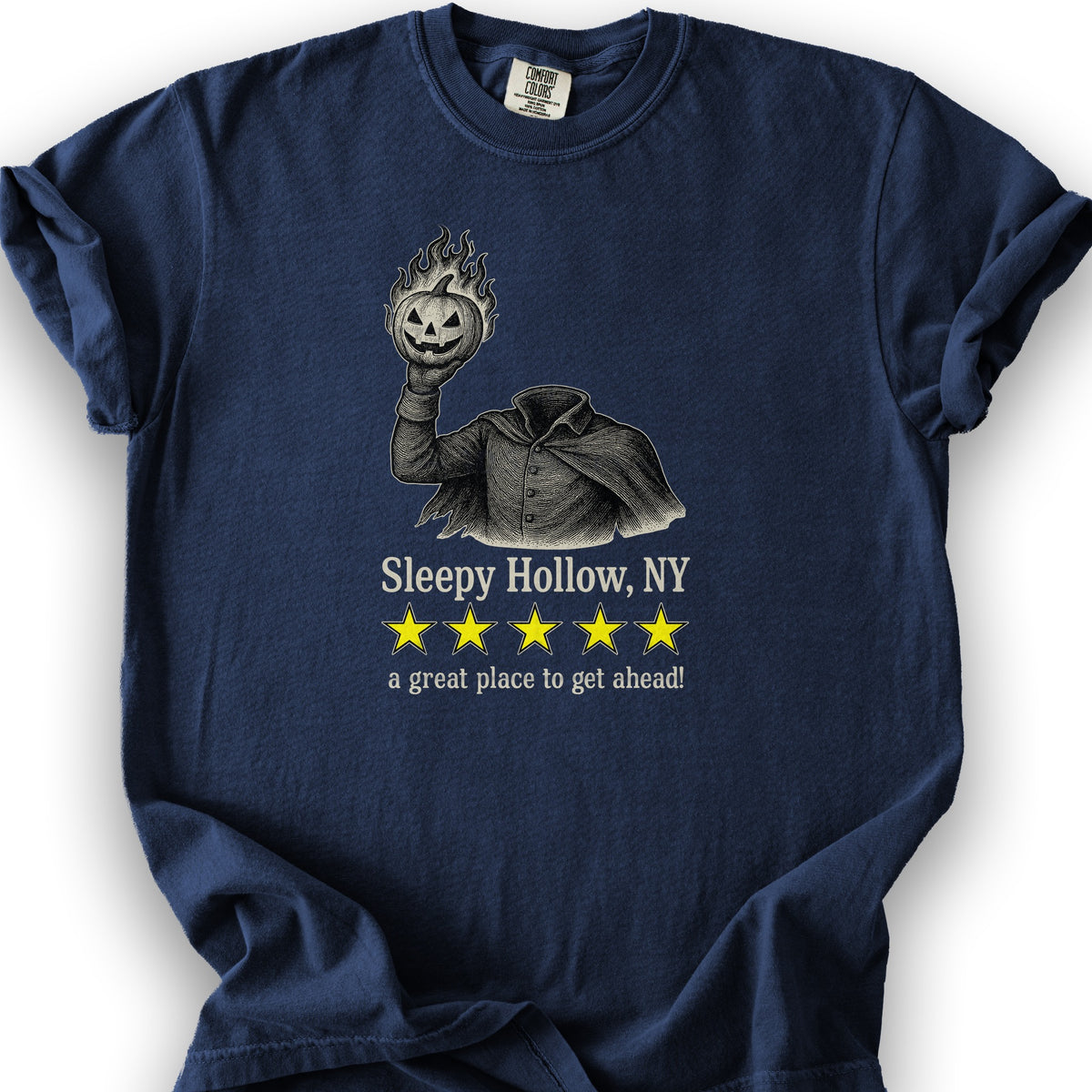 Sleep Hollow NY "5 Star Review" T-Shirt - True Navy