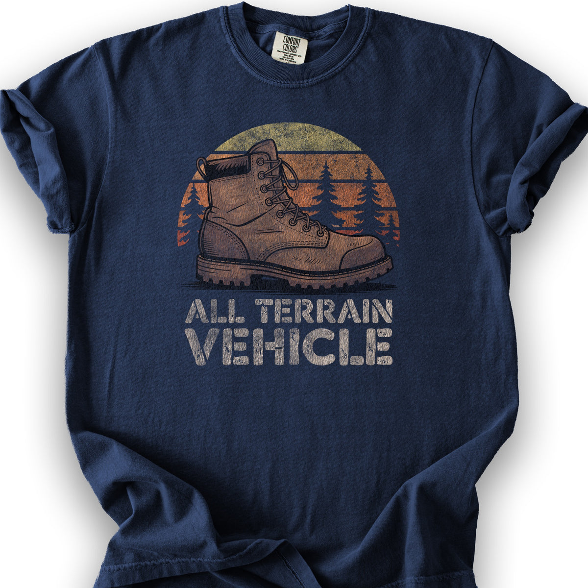 "All Terrain Vehicle" Textured T-Shirt - True Navy