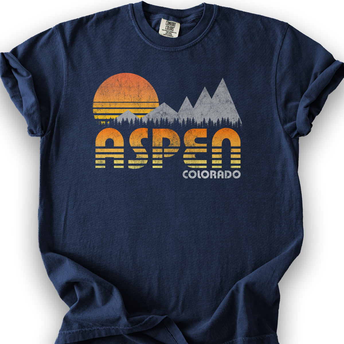 Aspen "80's Retro" T-Shirt - True Navy
