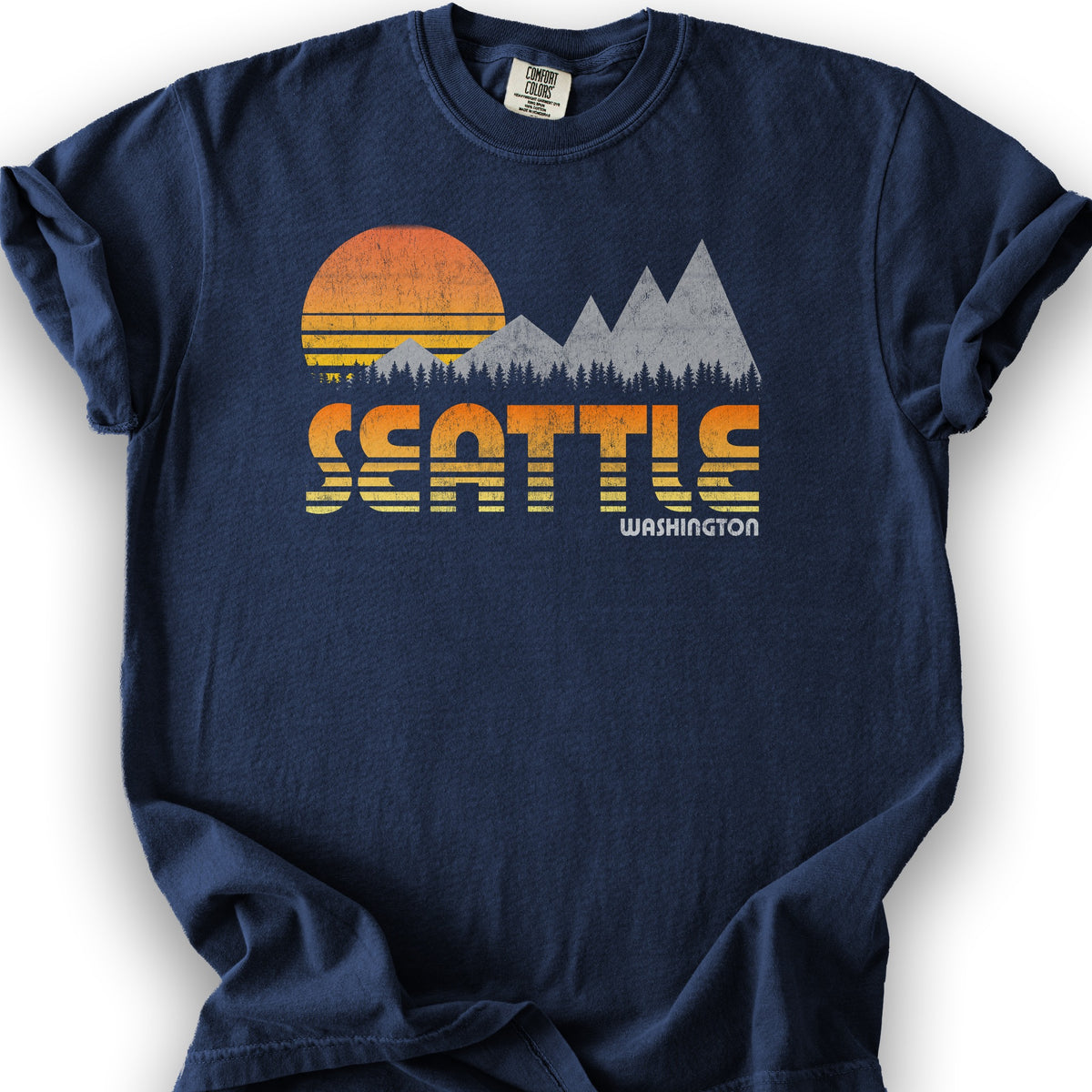 Seattle 80's Retro T-Shirt - True Navy