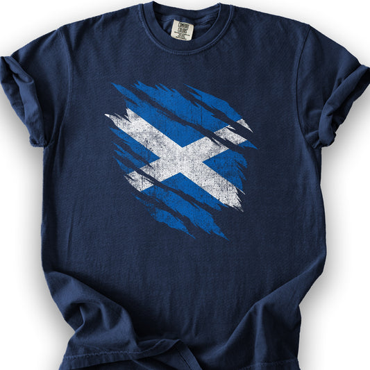 Scotland Weathered Flag T-Shirt - True Navy