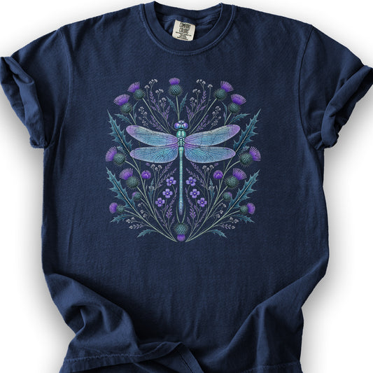 Dragonfly Thistle T-Shirt - True Navy