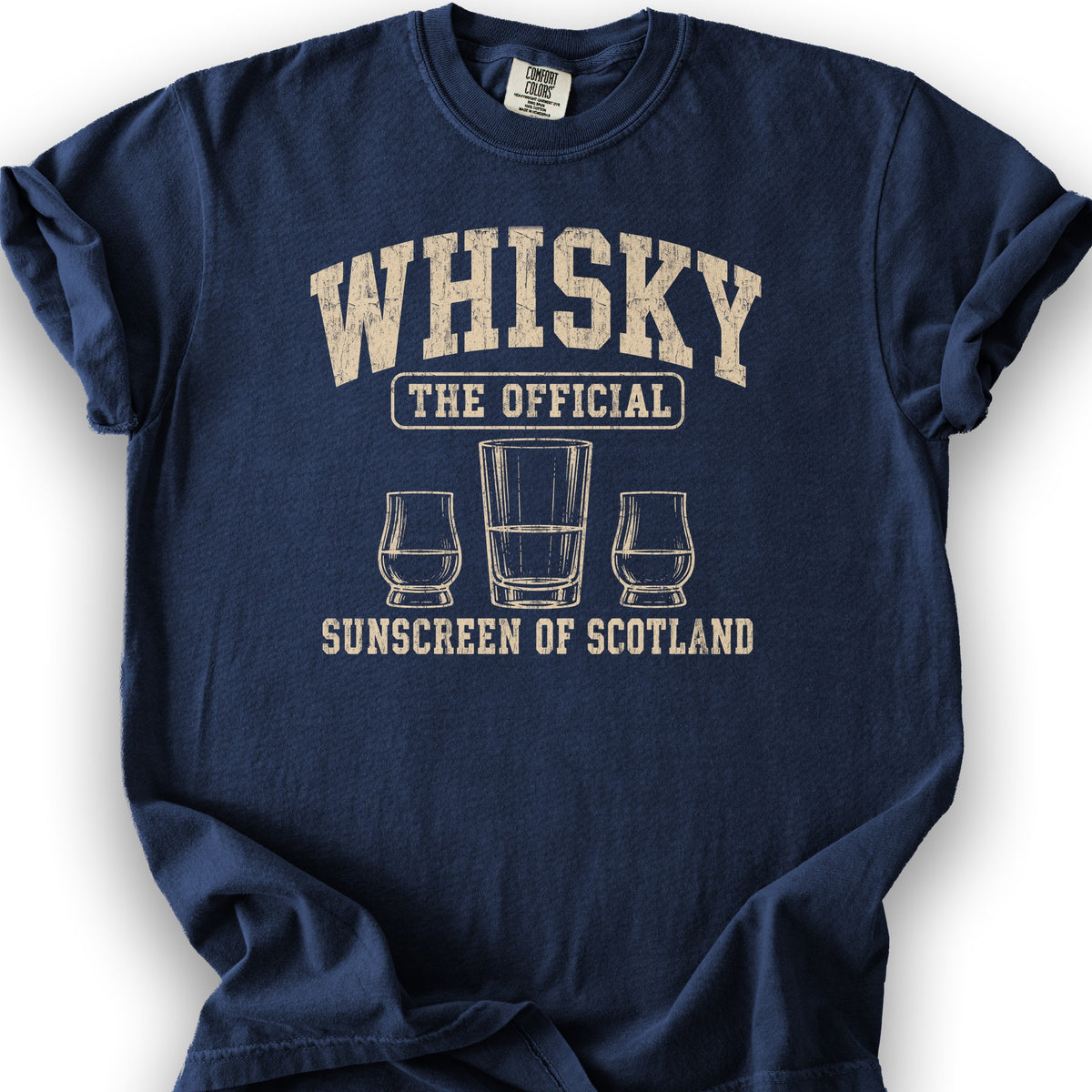 Whisky Scottish Sunscreen T-Shirt - True Navy
