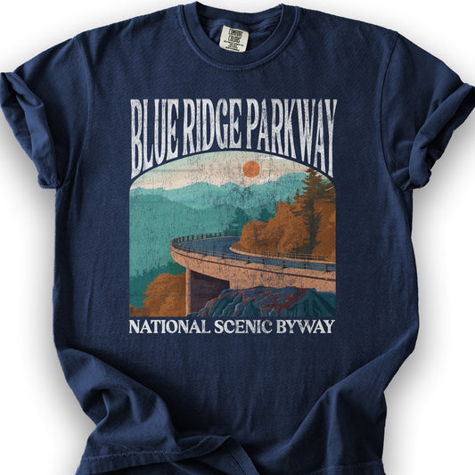Blue Ridge Parkway "Big and Bold" T-Shirt - True Navy