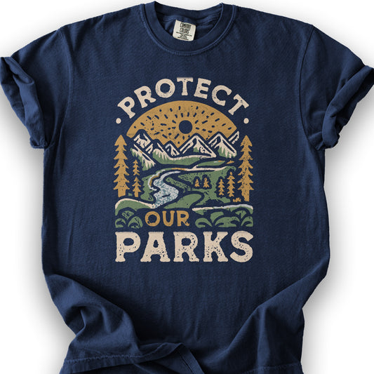 Protect Our Parks Hand-Drawn T-Shirt - True Navy