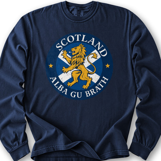 Alba Gu Brath Lion Long Sleeve Shirt - True Navy