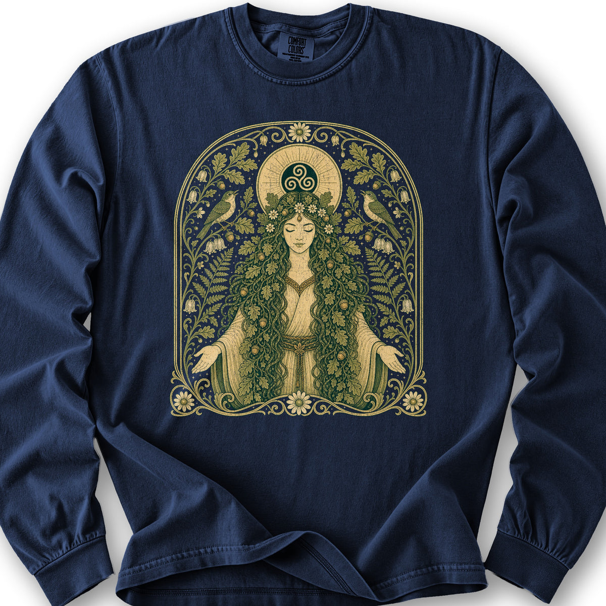 Celtic Goddess Long Sleeve Shirt - True Navy