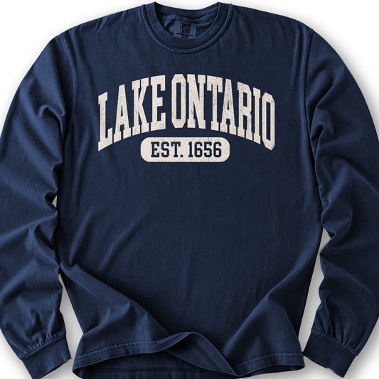 Lake Ontario Varsity Long Sleeve Shirt - True Navy