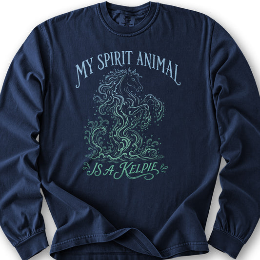 Spirit Animal Kelpie Long Sleeve Shirt - True Navy