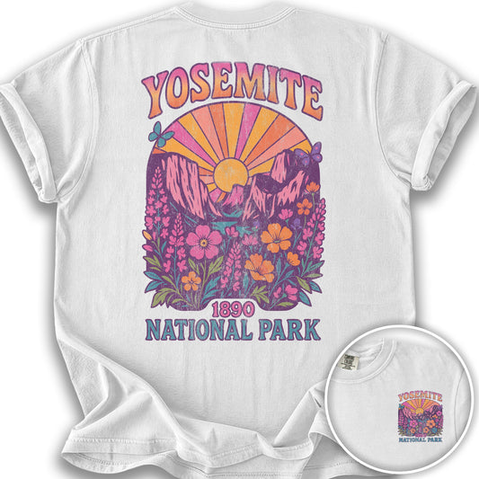 Yosemite Retro Vibes Front/Back T-Shirt - White