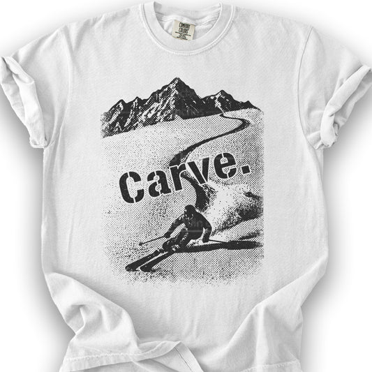 Carve Ski Print T-shirt - White