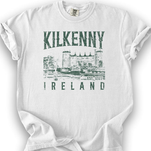 Kilkenny Ireland Vintage Print T-Shirt - White