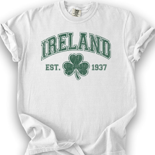 Ireland Vintage Varsity T-shirt - White