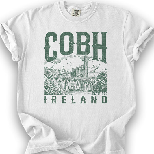 Cobh Ireland Sketch T-Shirt - White