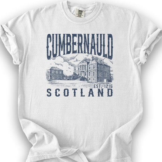 Cumbernauld Scotland Sketch T-Shirt - White