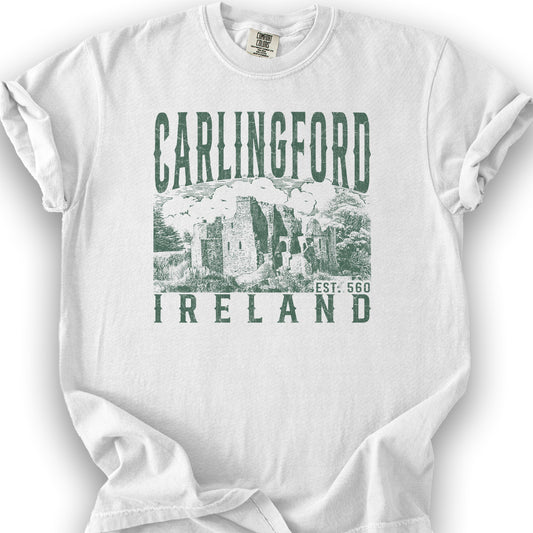 Carlingford Ireland Sketch T-Shirt - White