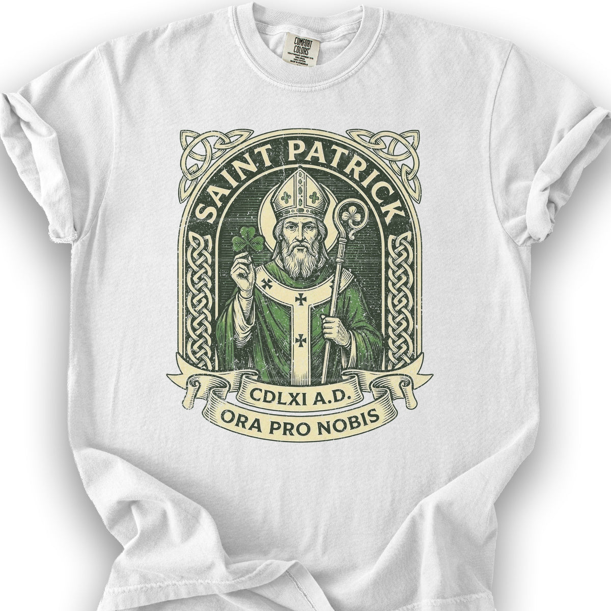 Saint Patrick Ora Pro Nobis T-Shirt - White