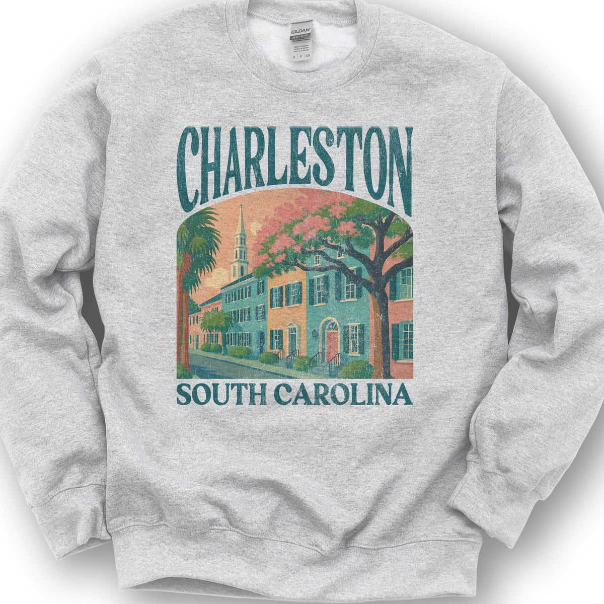 Charleston South Carolina "Big and Bold" Sweatshirt - Ash