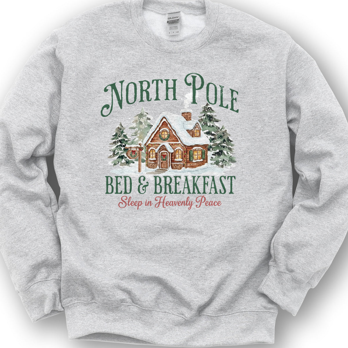North Pole Bed and Breakfast "Heavenly Peace" Sweatshirt - Ash