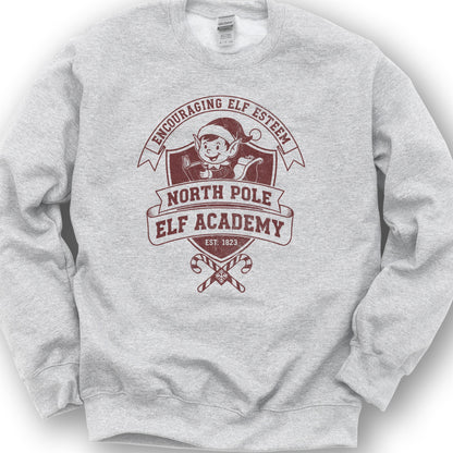 North Pole Elf Academy Sweatshirt - Ash