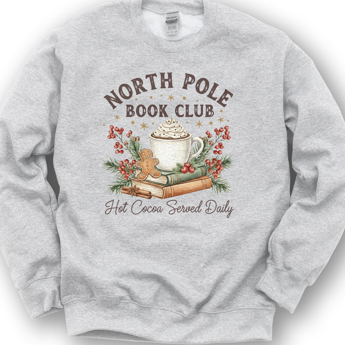 North Pole Book Club Sweatshirt - Ash