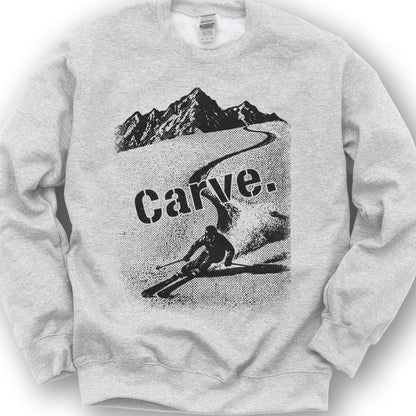 Carve Ski Print Sweatshirt - Ash