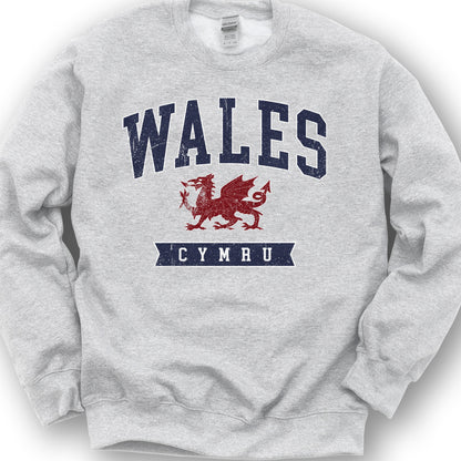 Wales Varsity Dragon Sweatshirt - Ash