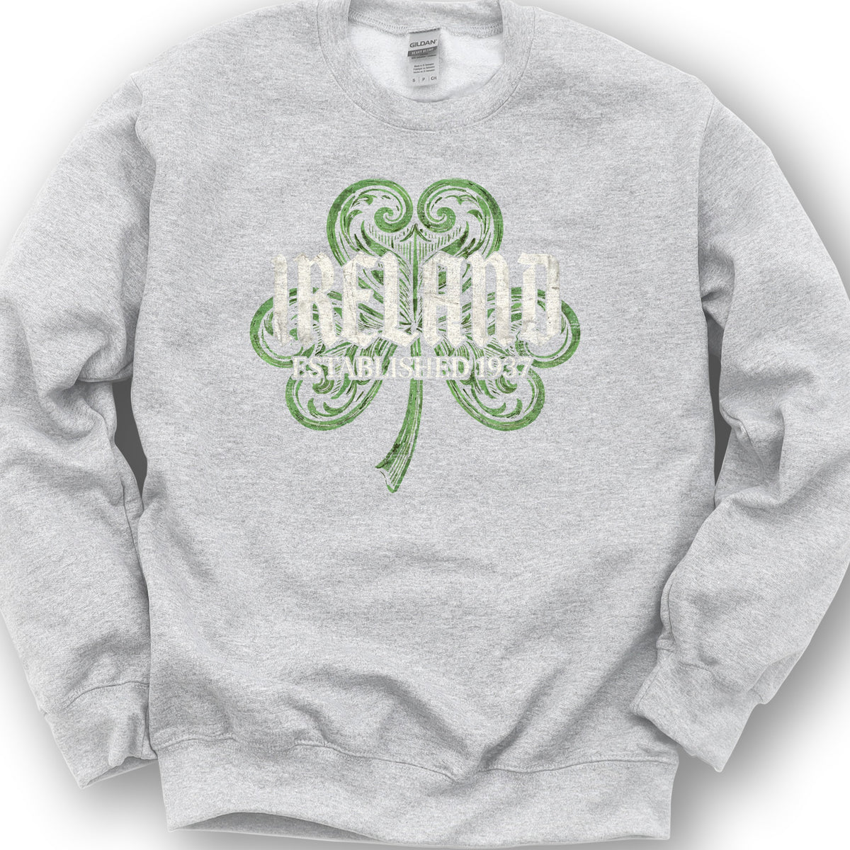 Ireland Gothic Shamrock Sweatshirt - Ash
