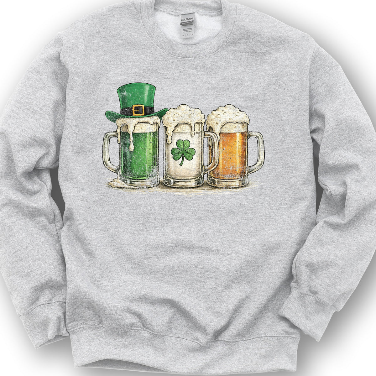 Irish Flag Mugs Sweatshirt - Ash