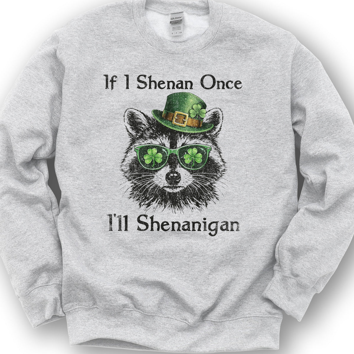 Shenanigans Raccoon Sweatshirt - Ash