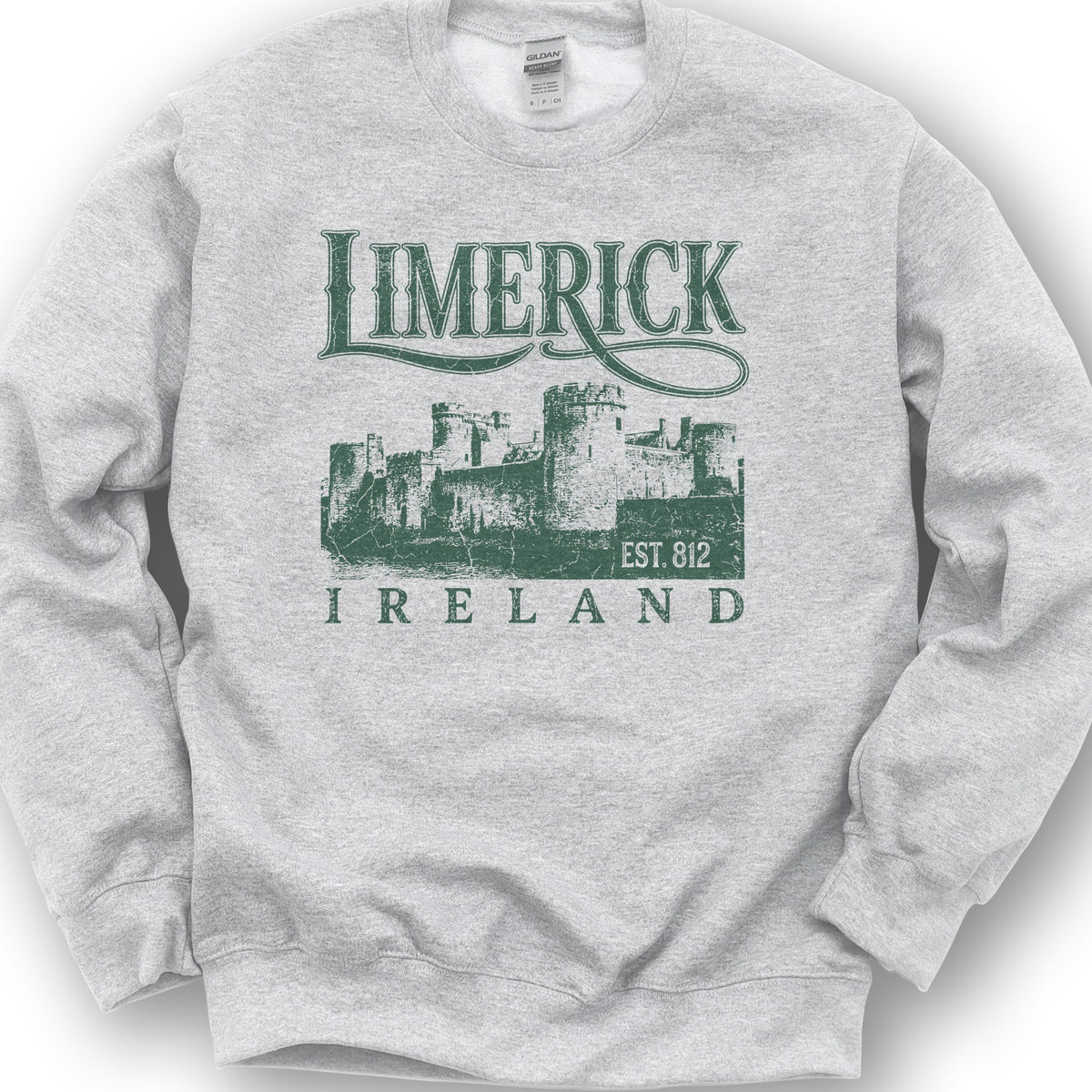 Limerick Ireland Vintage Print Sweatshirt - Ash
