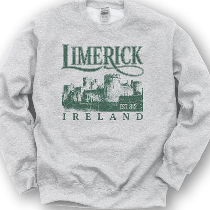 Limerick Ireland Vintage Print Sweatshirt - Ash