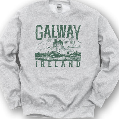 Galway Ireland Vintage Print Sweatshirt - Ash