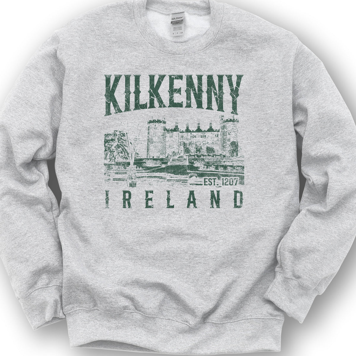 Kilkenny Ireland Vintage Print Sweatshirt - Ash