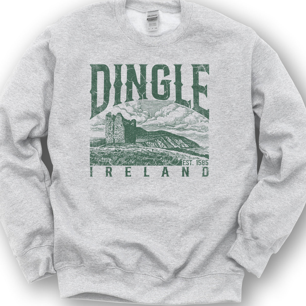 Dingle Ireland Vintage Print Sweatshirt - Ash