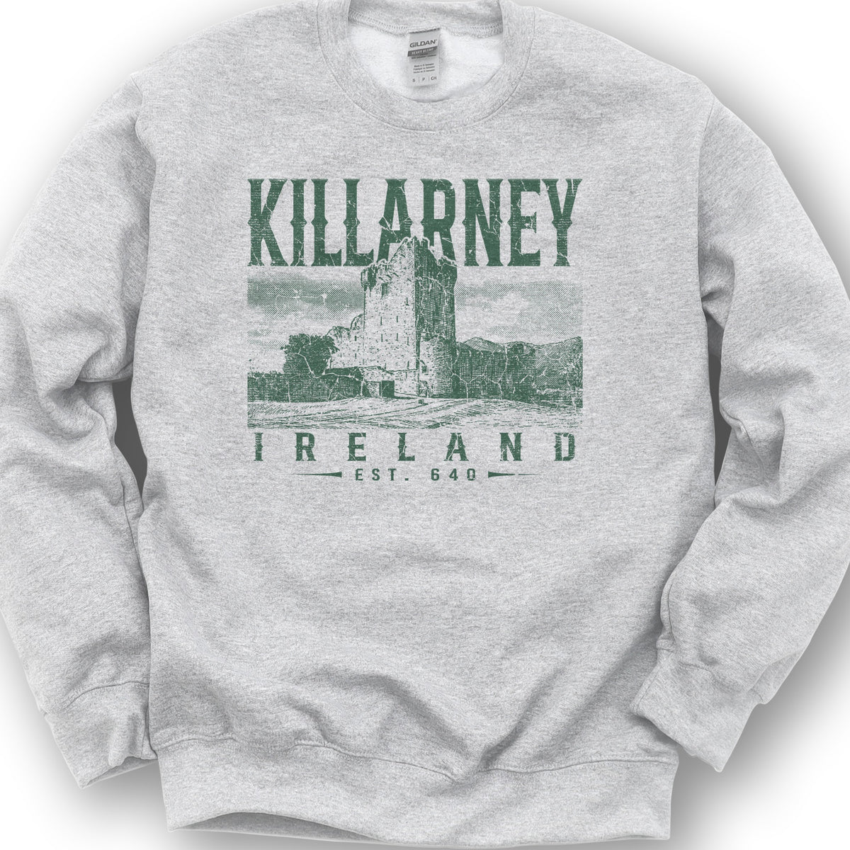 Killarney Ireland Vintage Print Sweatshirt - Ash