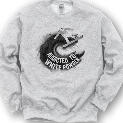 White Powder Snowboard Sweatshirt - Ash