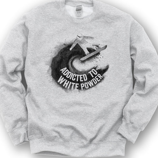 White Powder Snowboard Sweatshirt - Ash