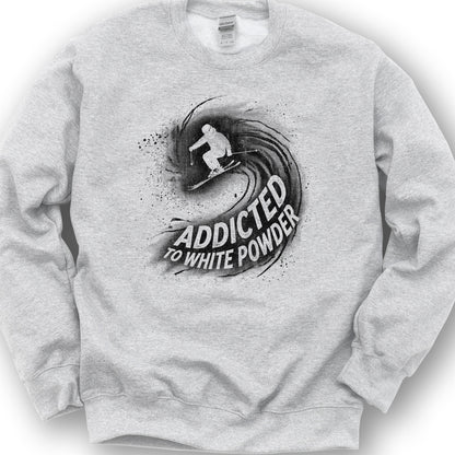 White Powder Skiing  Sweatshirt - Ash