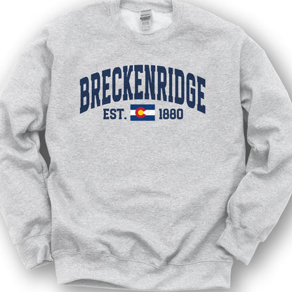 Breckenridge Colorado Varsity Sweatshirt - Ash