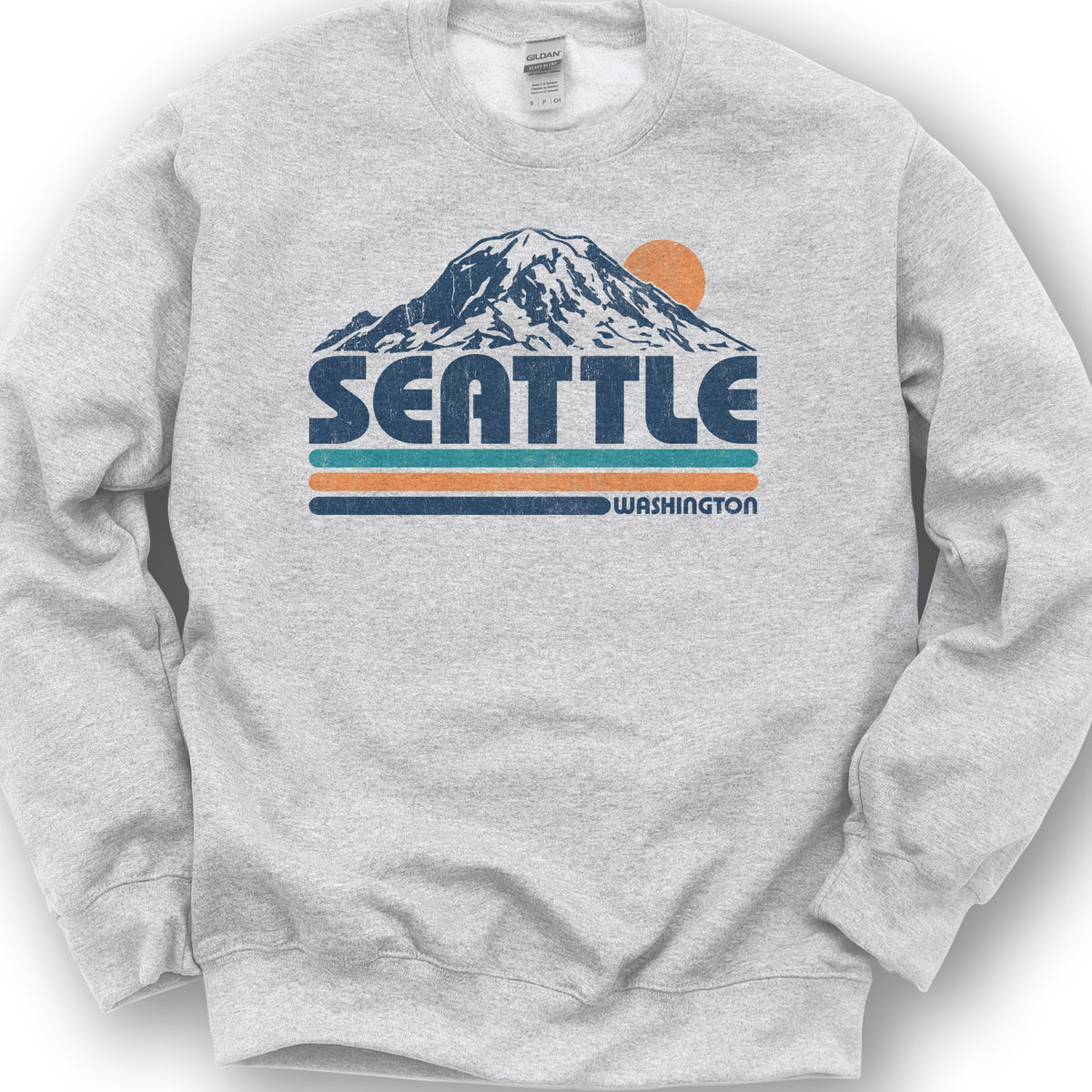 Seattle Retro Stripe Sweatshirt - Ash