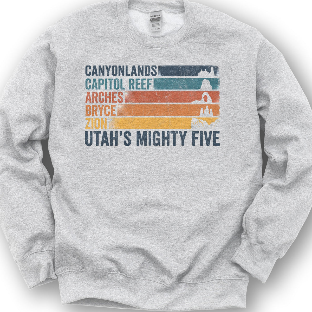 Utah's Mighty Five Stripes Sweatshirt - Ash
