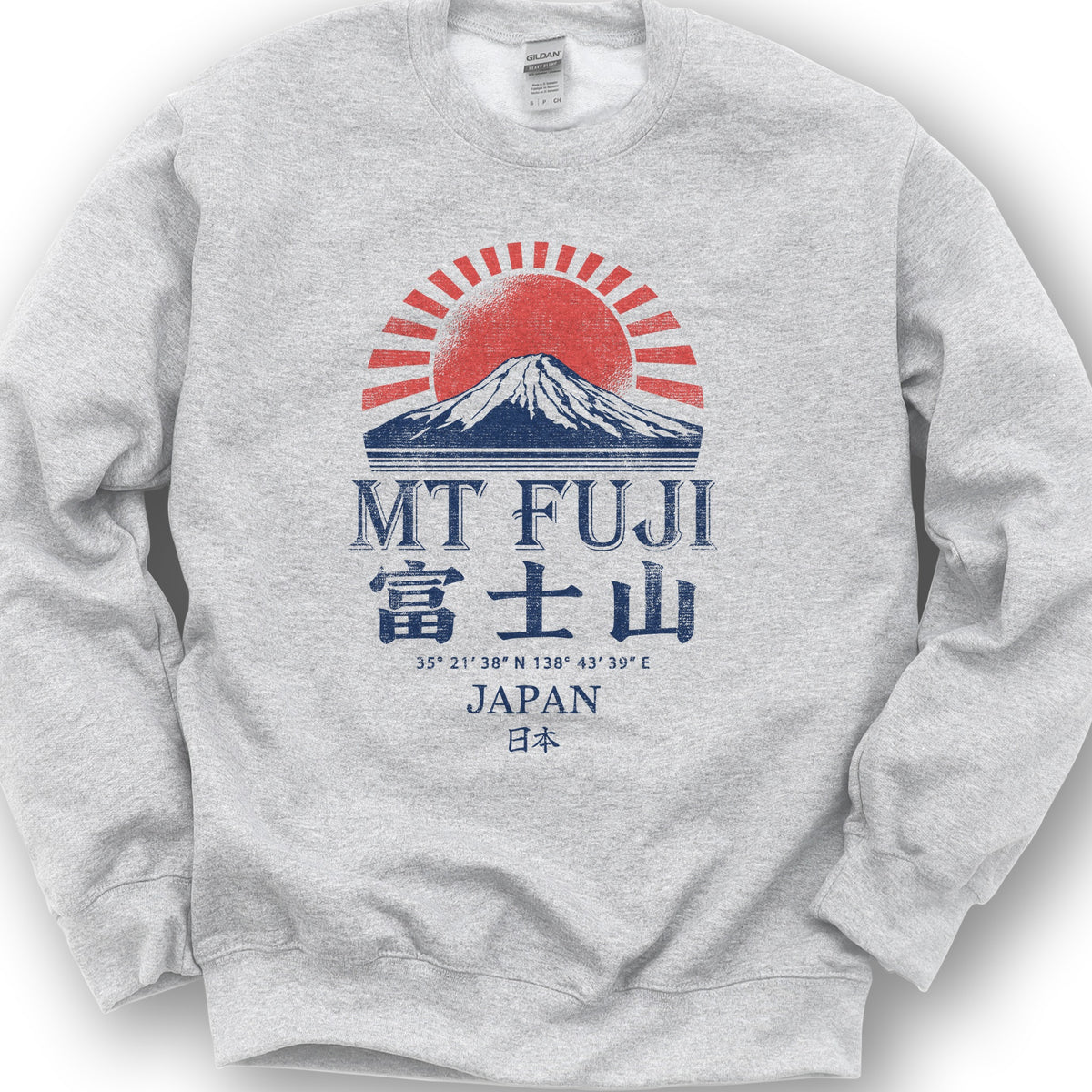 Mount Fuji Rising Sun Sweatshirt - Ash