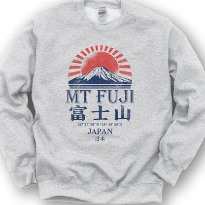 Mount Fuji Rising Sun Sweatshirt - Ash